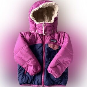 Patagonia Tribbles Fuchsia and Navy Hooded Jacket